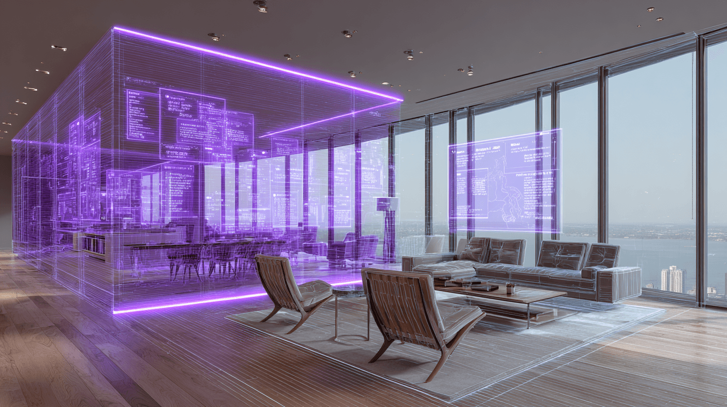 Modern law firm office with AI-powered client intake technology