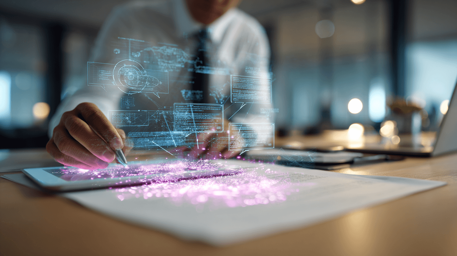 Professional lawyer using AI technology for client intake automation